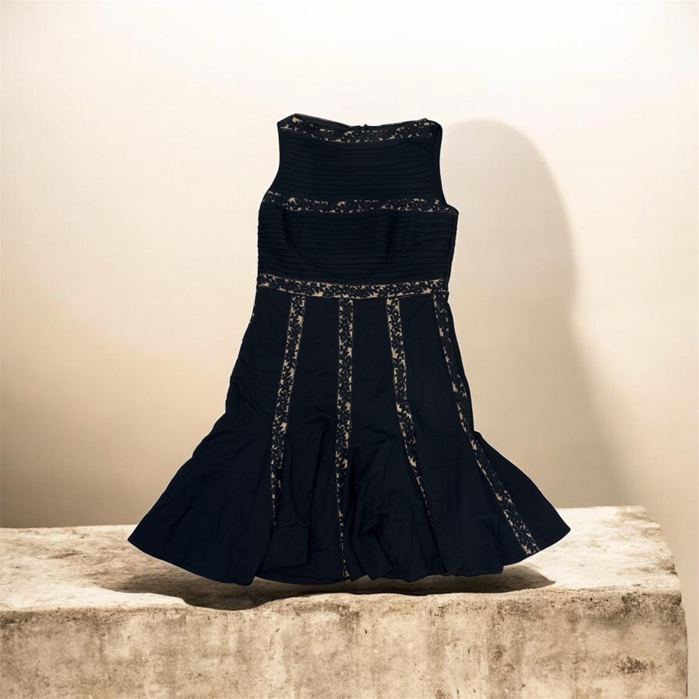 Tadashi Shoji Black Top with Lace Trim